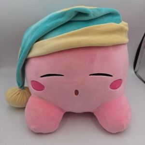 Just Toys Large 12" Kirby Sleeping Mega Plush With Hat Official Nintendo Sleep